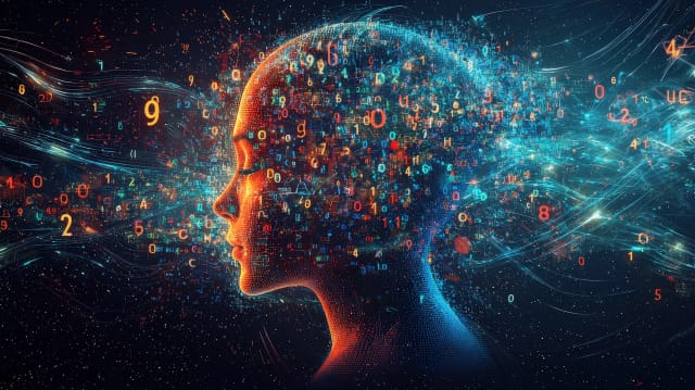 Futuristic visualization of a foundational AI model's neural network
