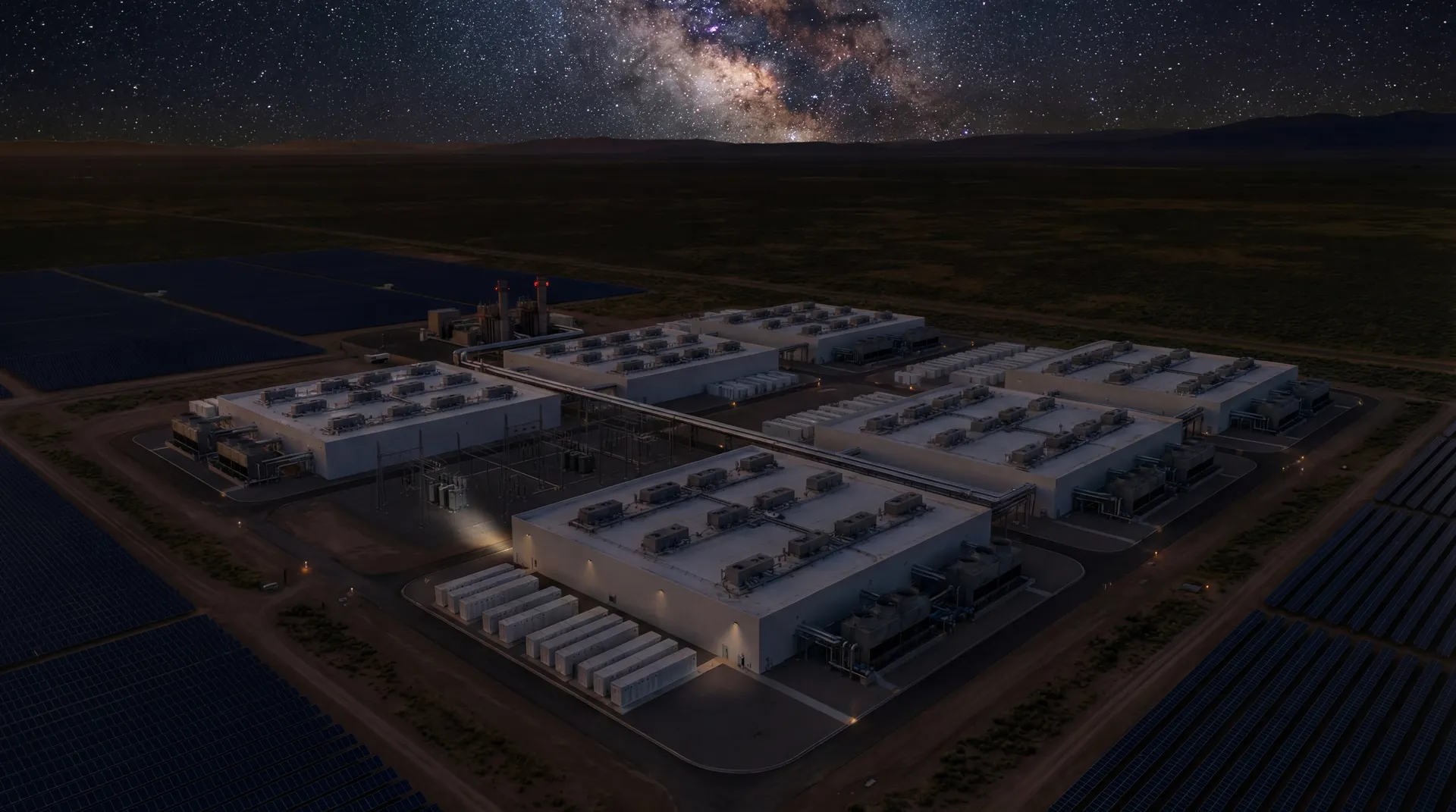 Delta Gigasite at night under the Milky Way, demonstrating dark sky compliance