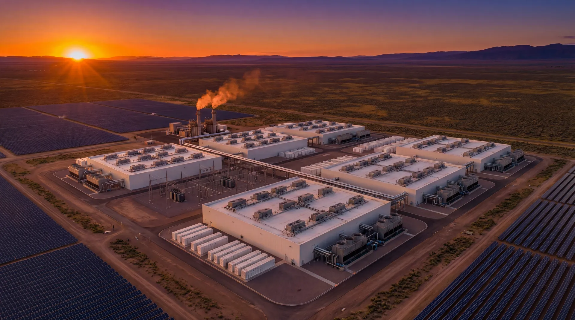 Delta Gigasite aerial view at sunrise